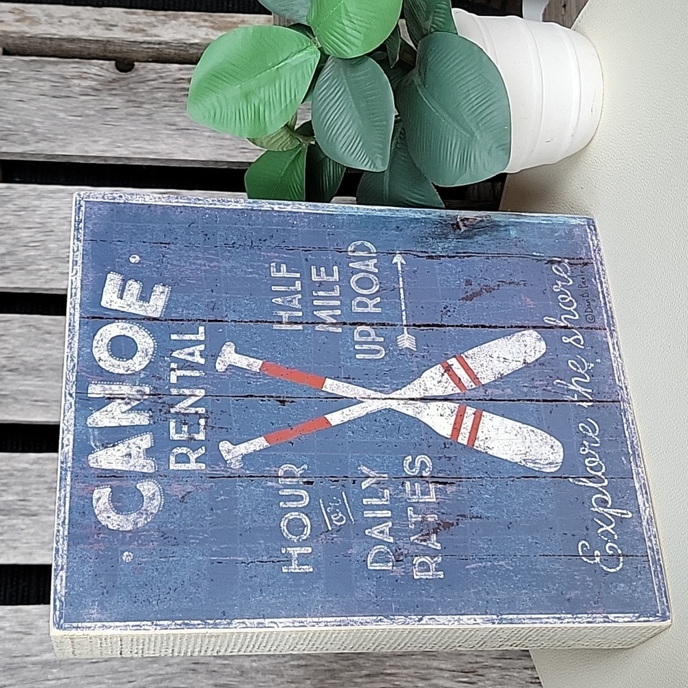 Stupell Industries Nautical Blue Canoe Rental Sign
